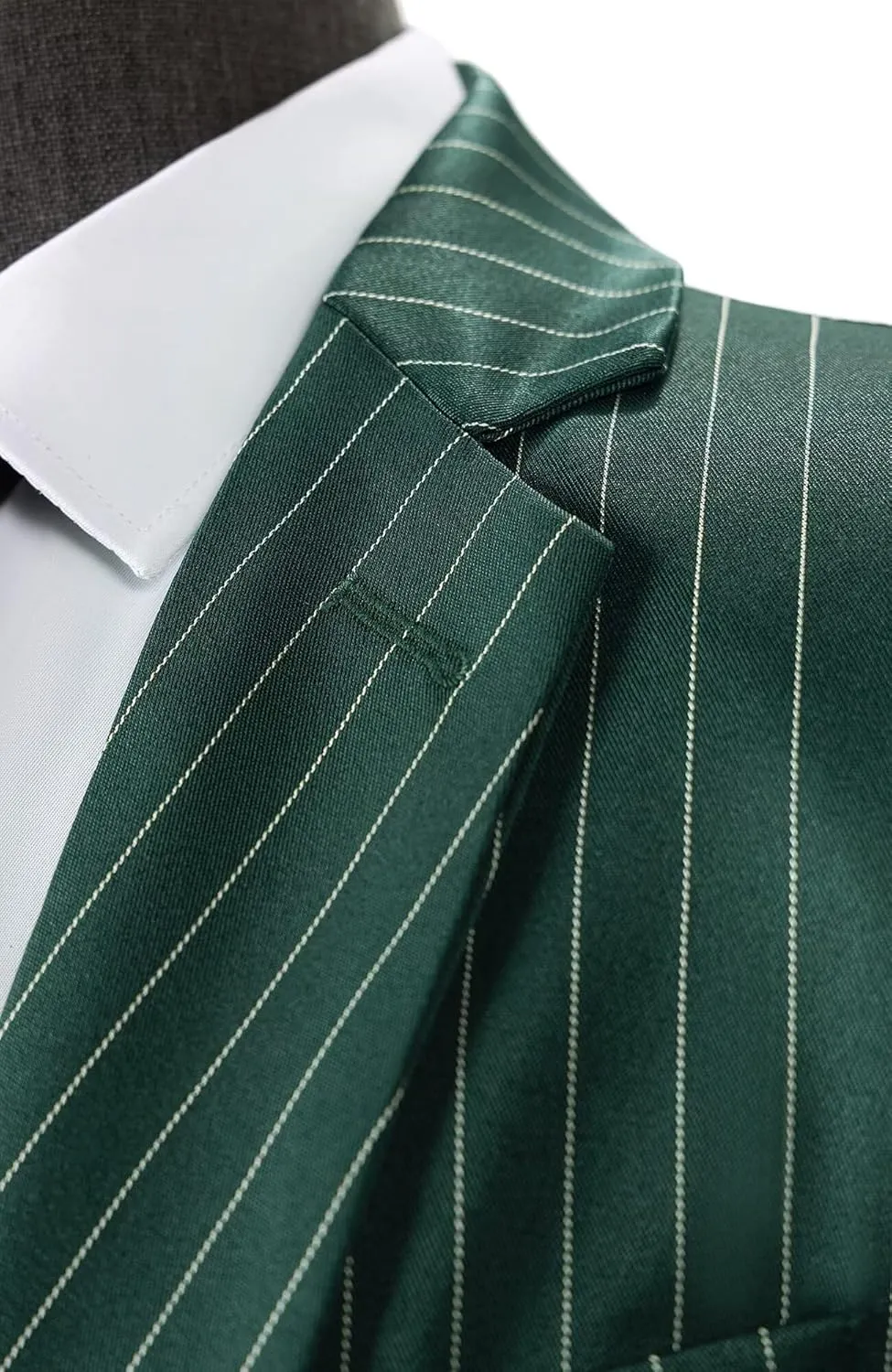 3 Piece Pinstripe Men Suit Men Slim Fit Stripe Suit Prom Party Wedding Jacket Vest Pants Set