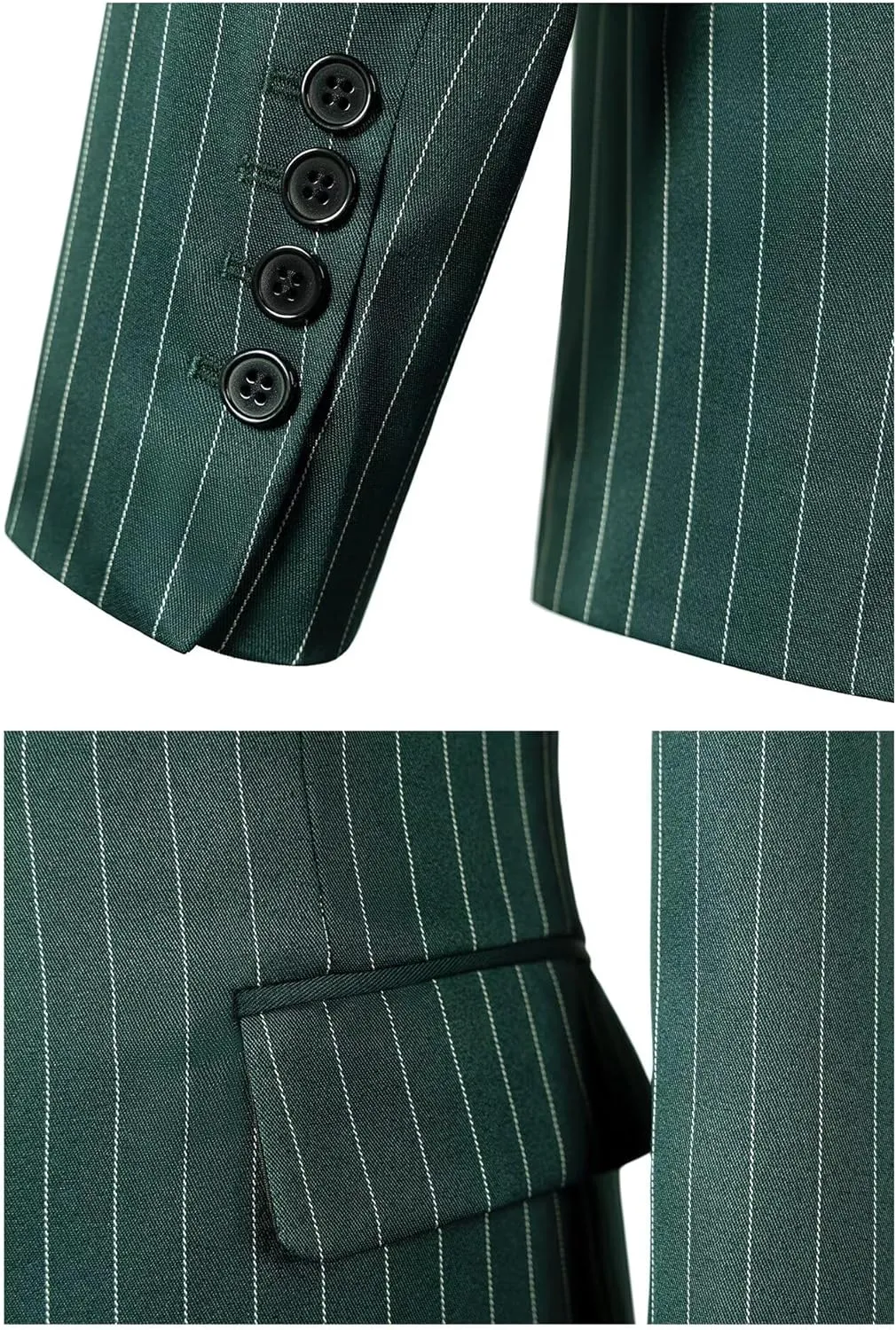 3 Piece Pinstripe Men Suit Men Slim Fit Stripe Suit Prom Party Wedding Jacket Vest Pants Set