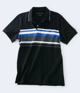 Aeropostale Chest Stripe Jersey Polo