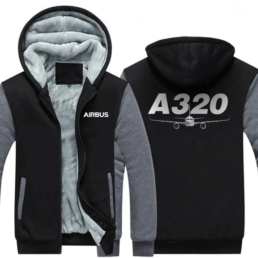 AIRBUS A320 WINTER THICK ZIP SWEATSHIRTS