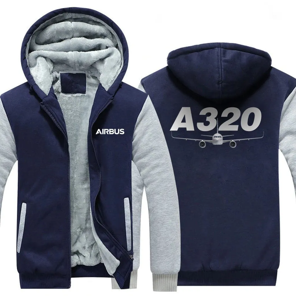 AIRBUS A320 WINTER THICK ZIP SWEATSHIRTS