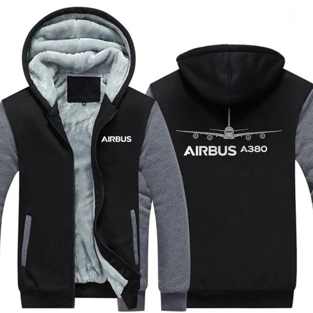 AIRBUS A380 WINTER THICK ZIP SWEATSHIRTS