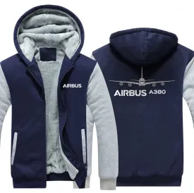 AIRBUS A380 WINTER THICK ZIP SWEATSHIRTS