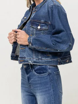 Balloon sleeve denim jacket