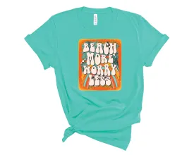 Beach More Worry Less Retro - Graphic Tee