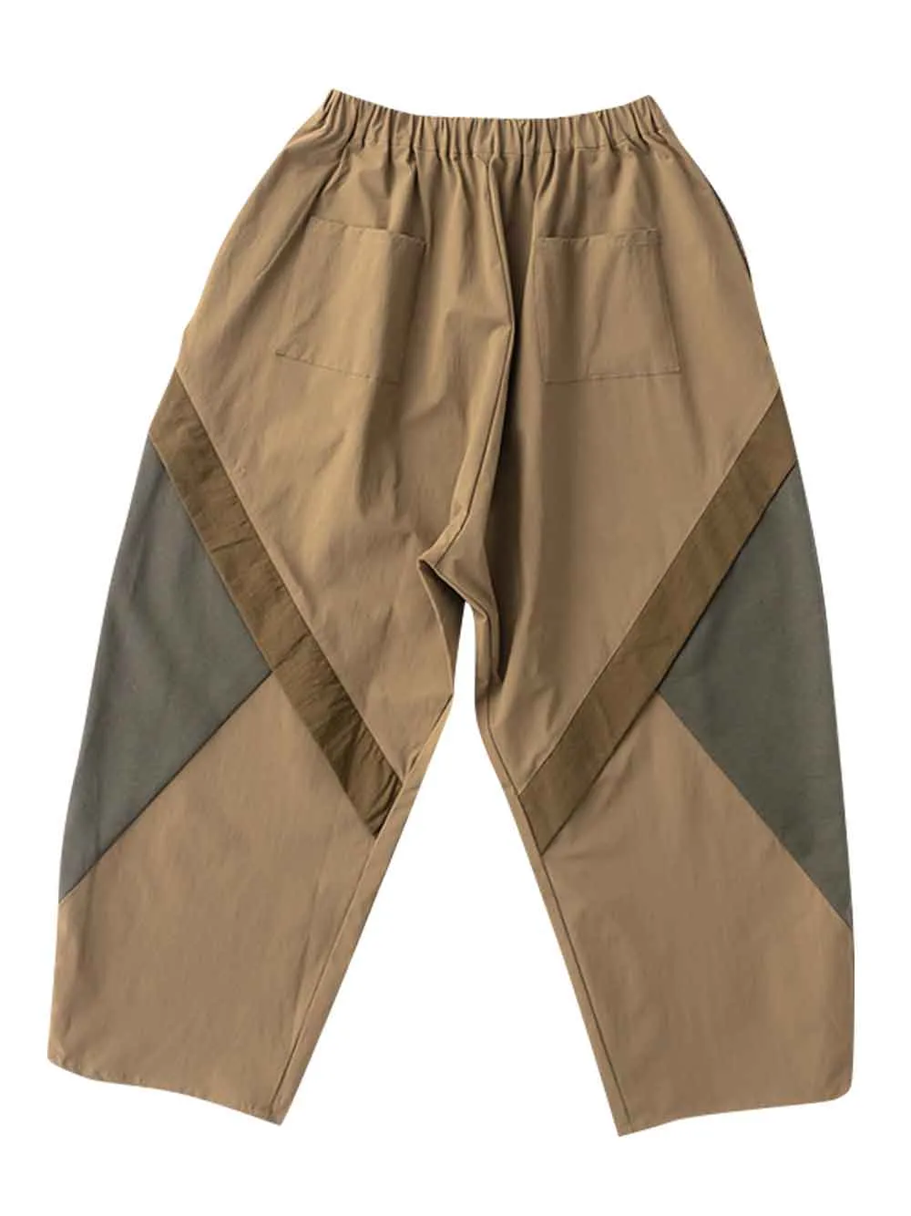Beige Colorblock Pants