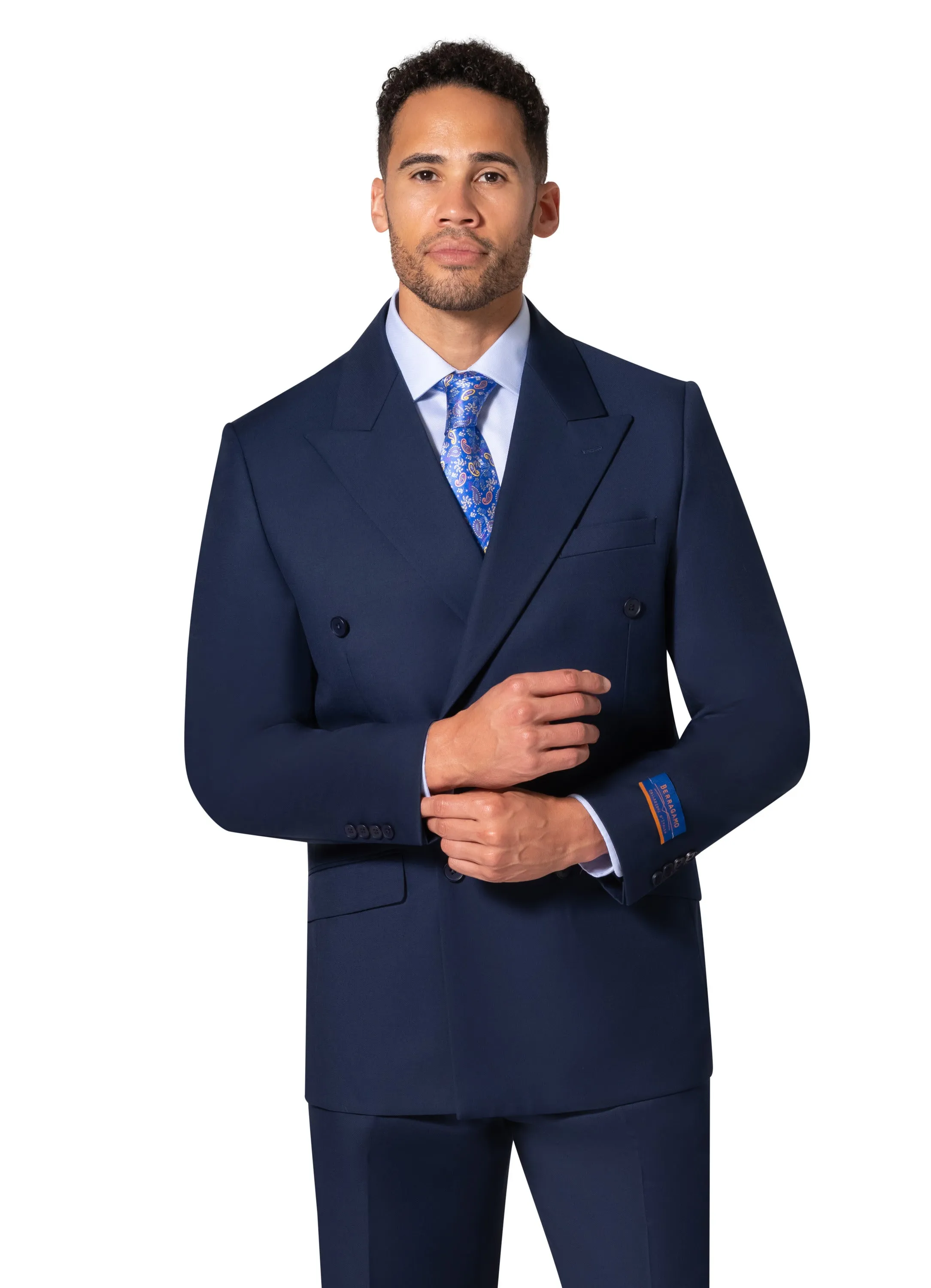 Bergamo Orange A6732 D/B Modern Fit Suit - New Blue