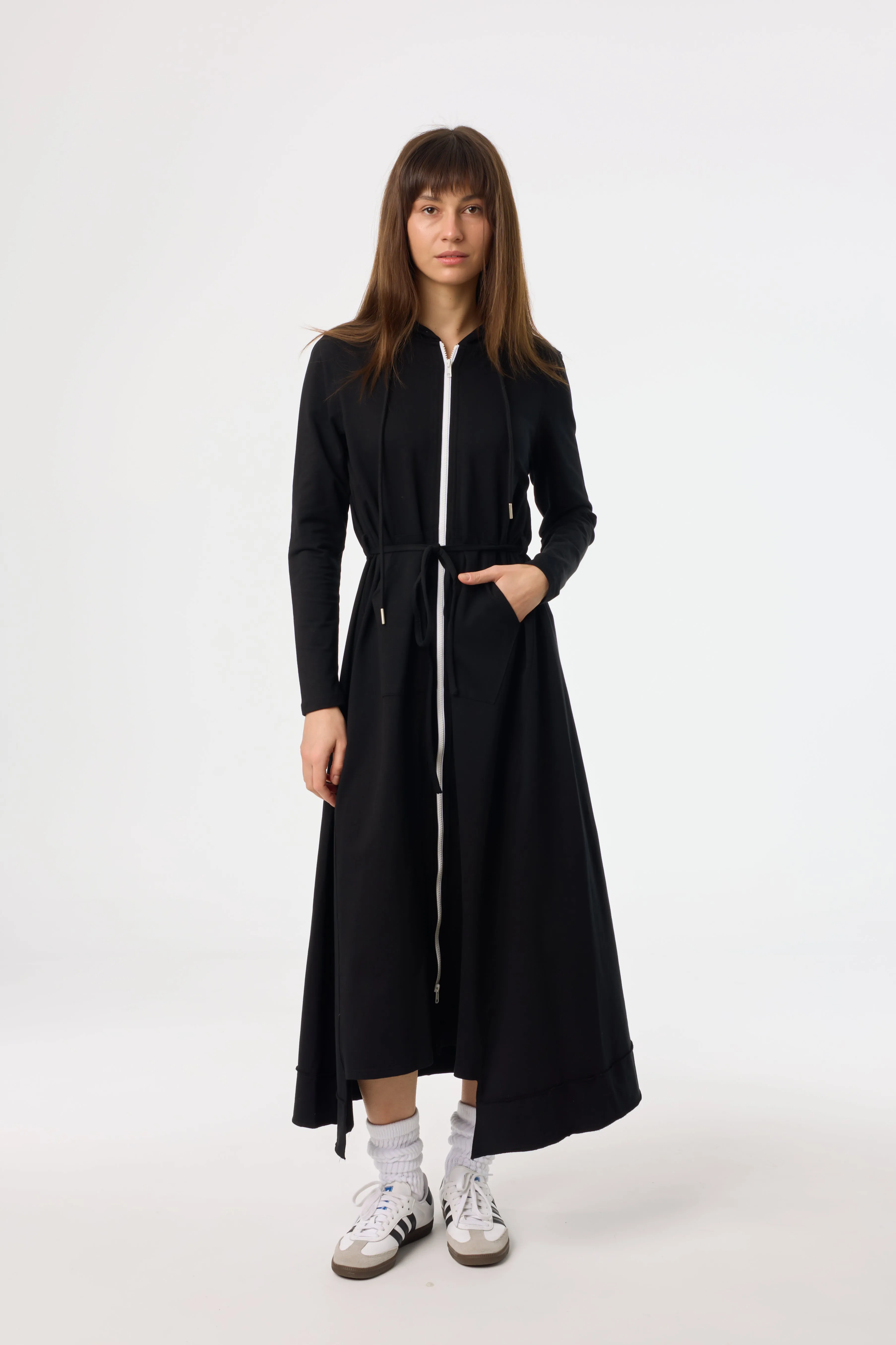Black Maxi Sweatshirt Dress