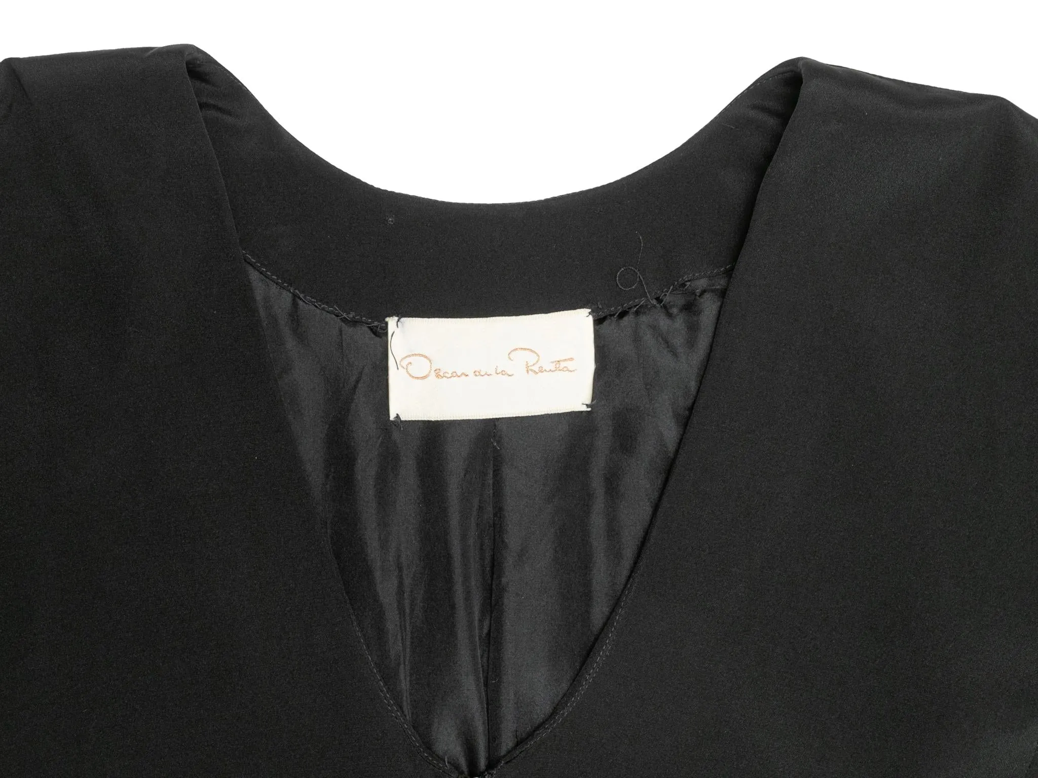 Black Oscar de la Renta Short Sleeve Dress Size US M