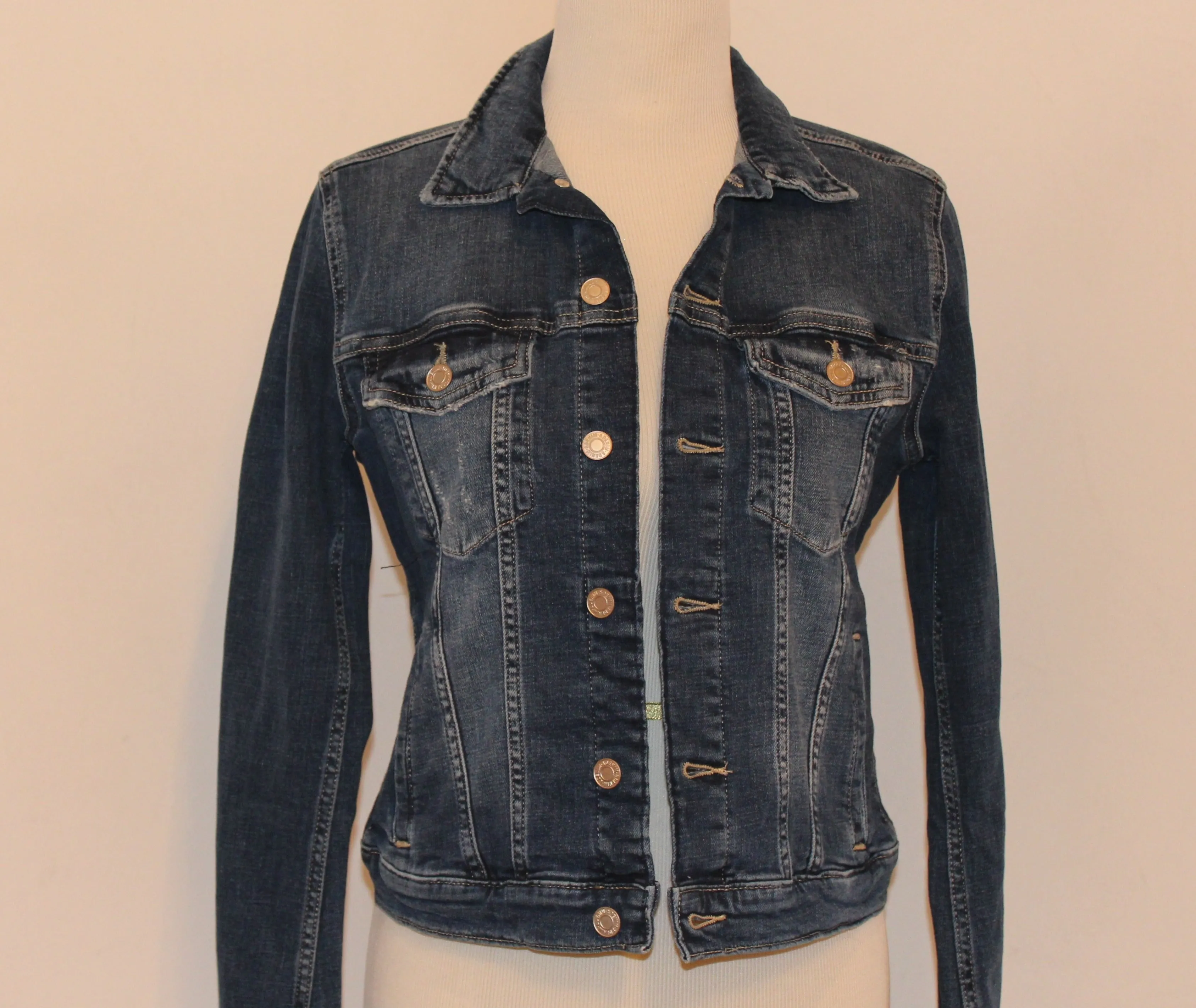 Blue Denim Jacket with Blue Buckle Scarf