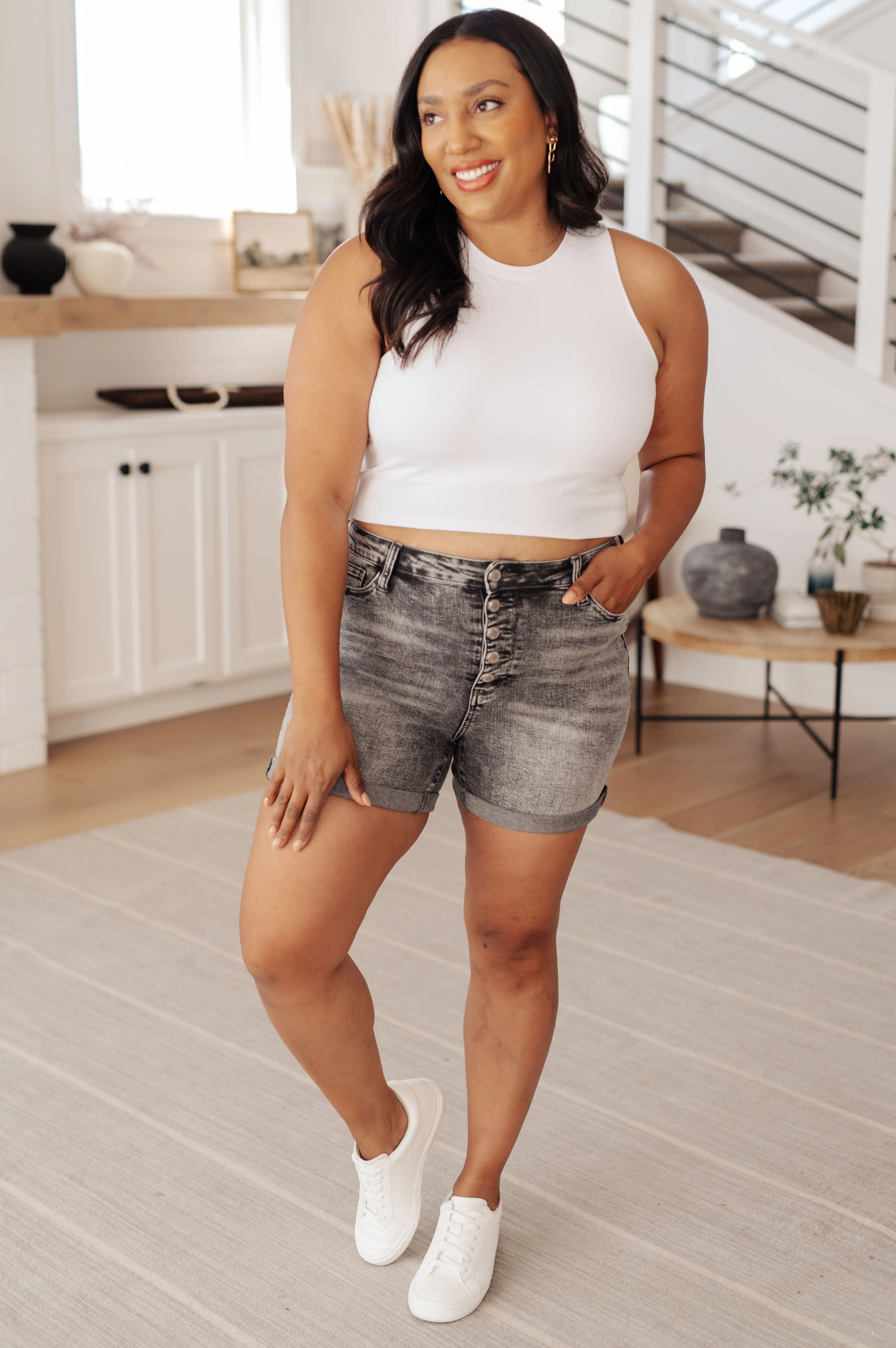 Byrne Halter Crop Tank in White