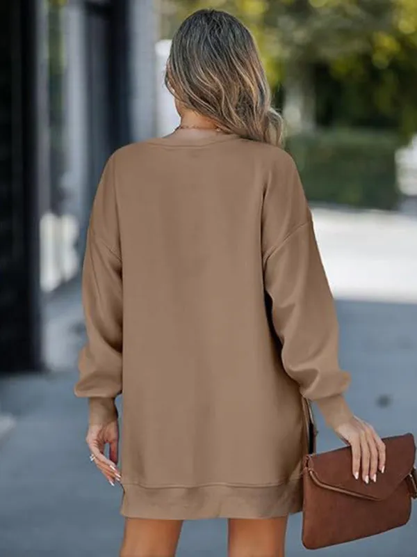Chrystal Fashionable Stitching Side Zipper Design Pullover Sweatshirt