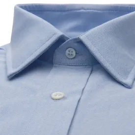 Classic Fit Plain Oxford Button Cuff Shirt in Sky Blue