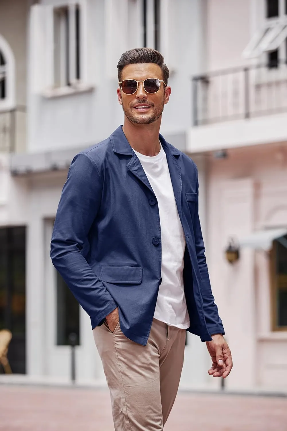 COOFANDY Men's Linen Cotton Casual Suits Blazer Jackets Lightweight Sports Coats