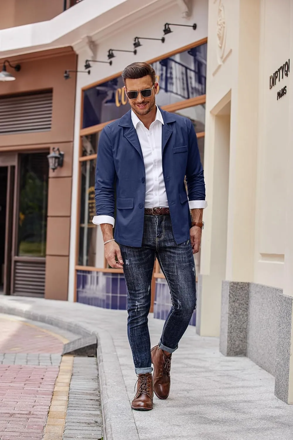 COOFANDY Men's Linen Cotton Casual Suits Blazer Jackets Lightweight Sports Coats