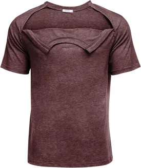Deyeek Unisex Chemo Port Shirts Post Shoulder Surgery Recovery Shirts Tear Away Side Zippers Off Full Open Chemo Clothing