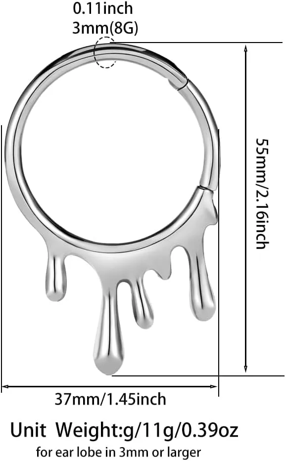 DOEARKO 2PCS Ear Gauges Hangers Weights for Stretched Ears Plugs Body Piercing Tunnels - 316L Stainless Steel Hypoallergenic Body Jewelry