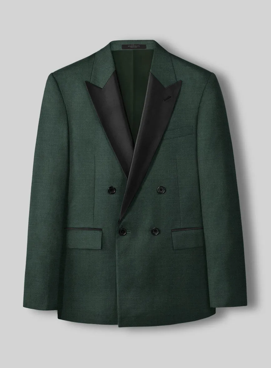 Enigma Green Double Breasted Tuxedo Suit
