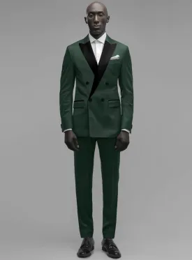 Enigma Green Double Breasted Tuxedo Suit