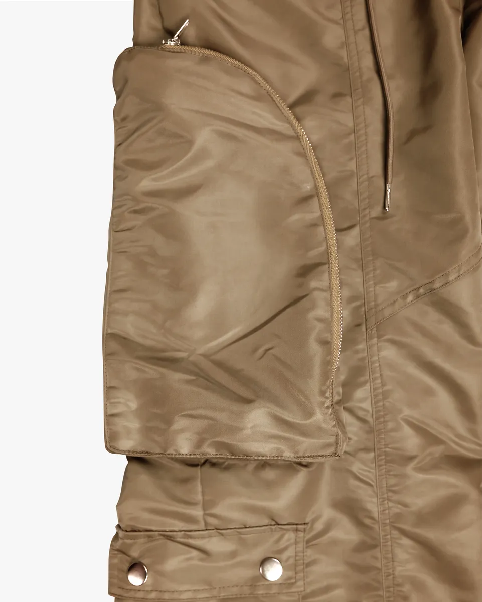 EPTM BAGGY MOON ZIP CARGO PANTS (Khaki)