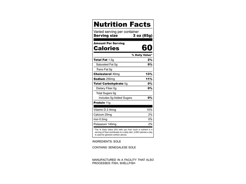 Featured Seafood:  Dover Sole Fillet - 2ct