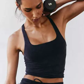 FREE PEOPLE Movement - Smooth Move Square Neck - Washed Black