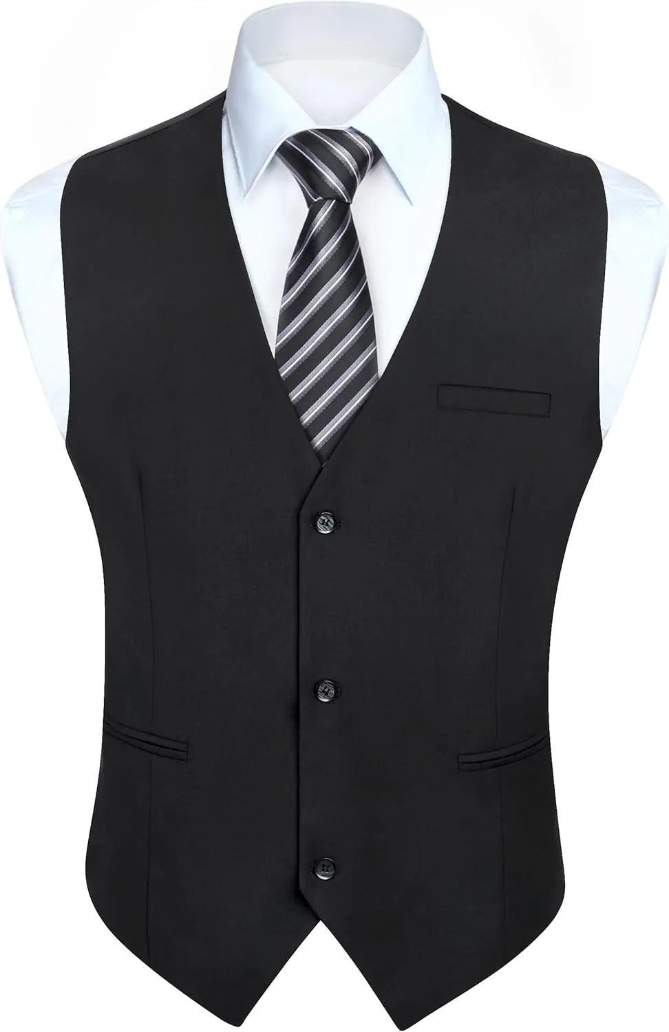 HISDERN Mens Suit Vest Business Formal Dress Vests for Men Solid Color Casual Wedding Tuxedo Party Waistcoat