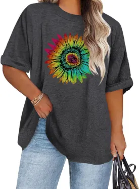 IN'VOLAND Oversized T-Shirt Basic Loose Tee Tops Short Sleeve Crew Neck Shirts Casual Soft Blouse
