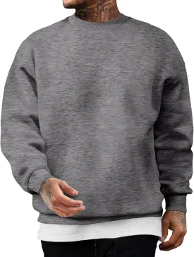 JMIERR Men's Casual Long Sleeves Crewneck Sweatshirts Cotton Pullover Sweatshirt for Men
