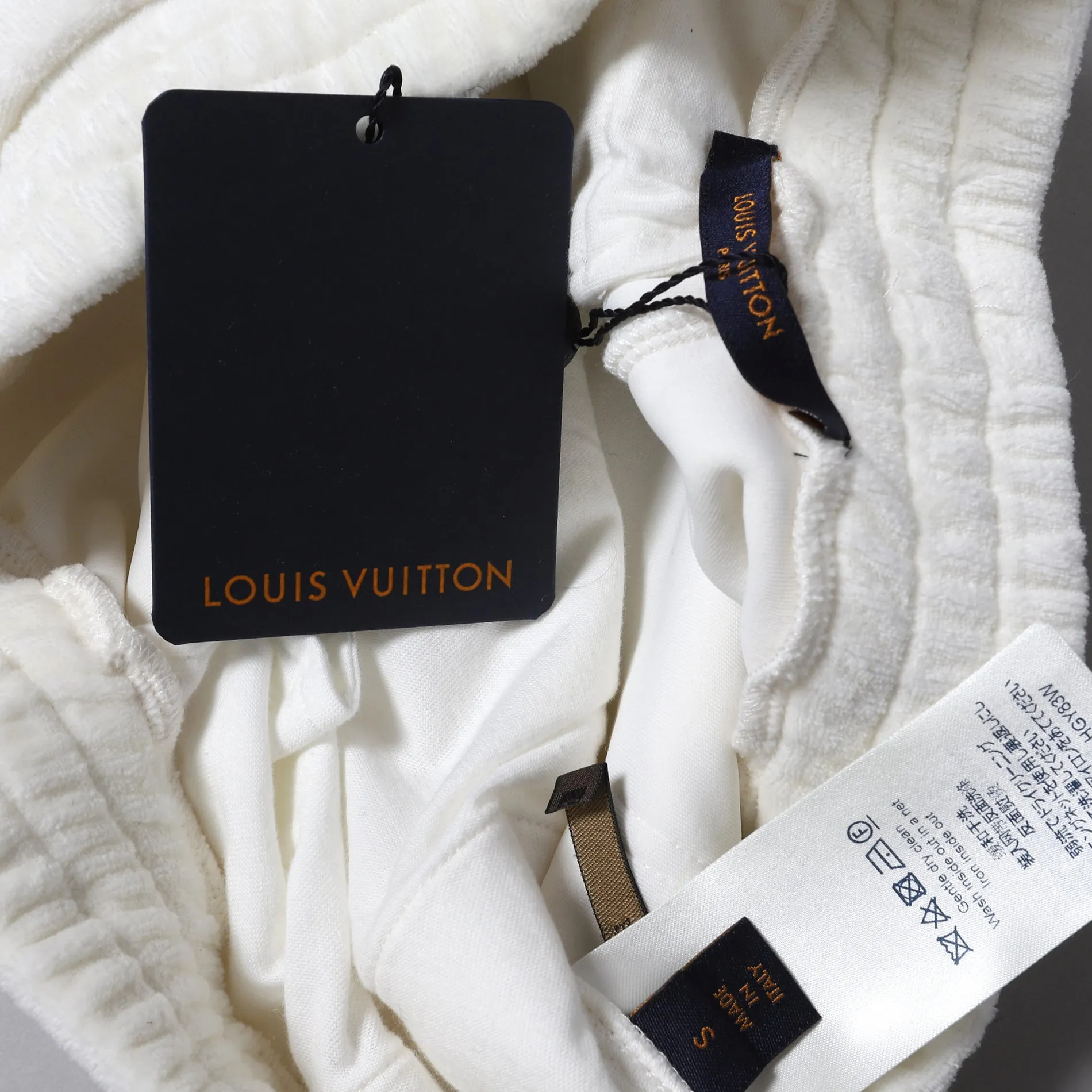 Louis Vuitton SS19 Velvet Monogram Cargo Track Pants