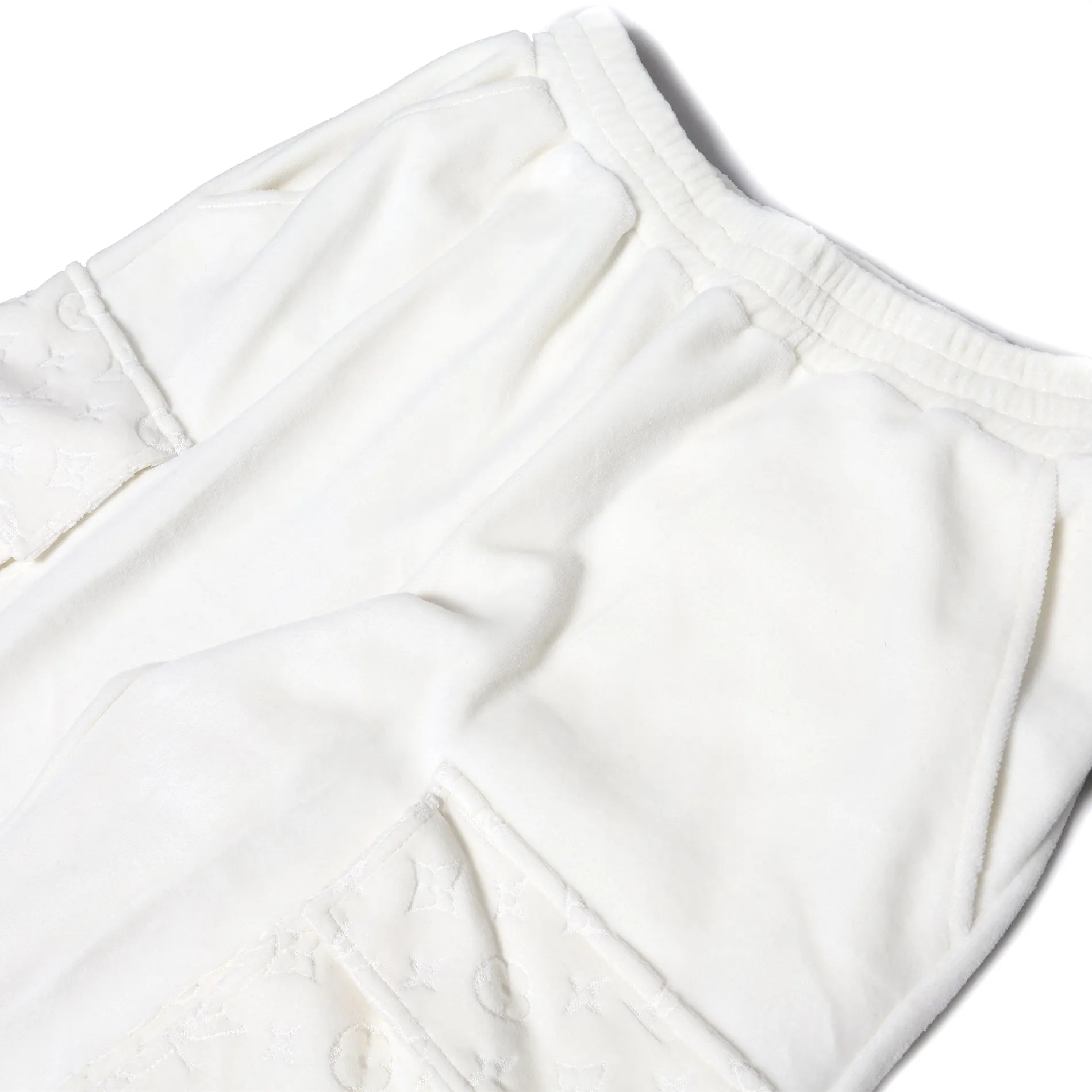 Louis Vuitton SS19 Velvet Monogram Cargo Track Pants