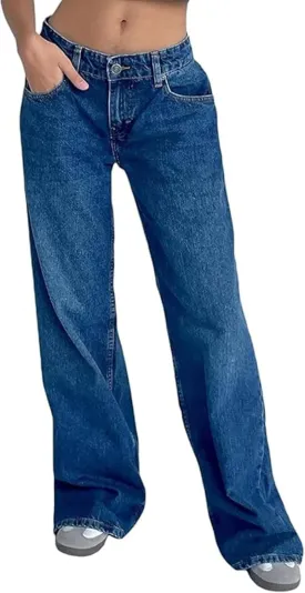 Low Rise Baggy Jeans for Women,Mom Jeans Baggy Jeans Wide Leg Denim Pants Loose Fit Boyfriend Fashion Y2k Outfits 2025