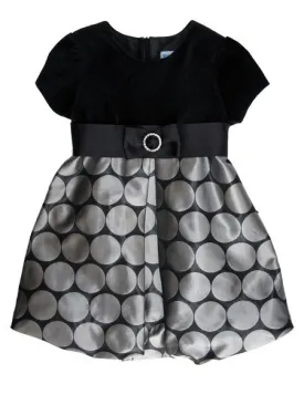 Luli & Me Black Velvet & Silver Occasion Dress Sizes 3T-6X