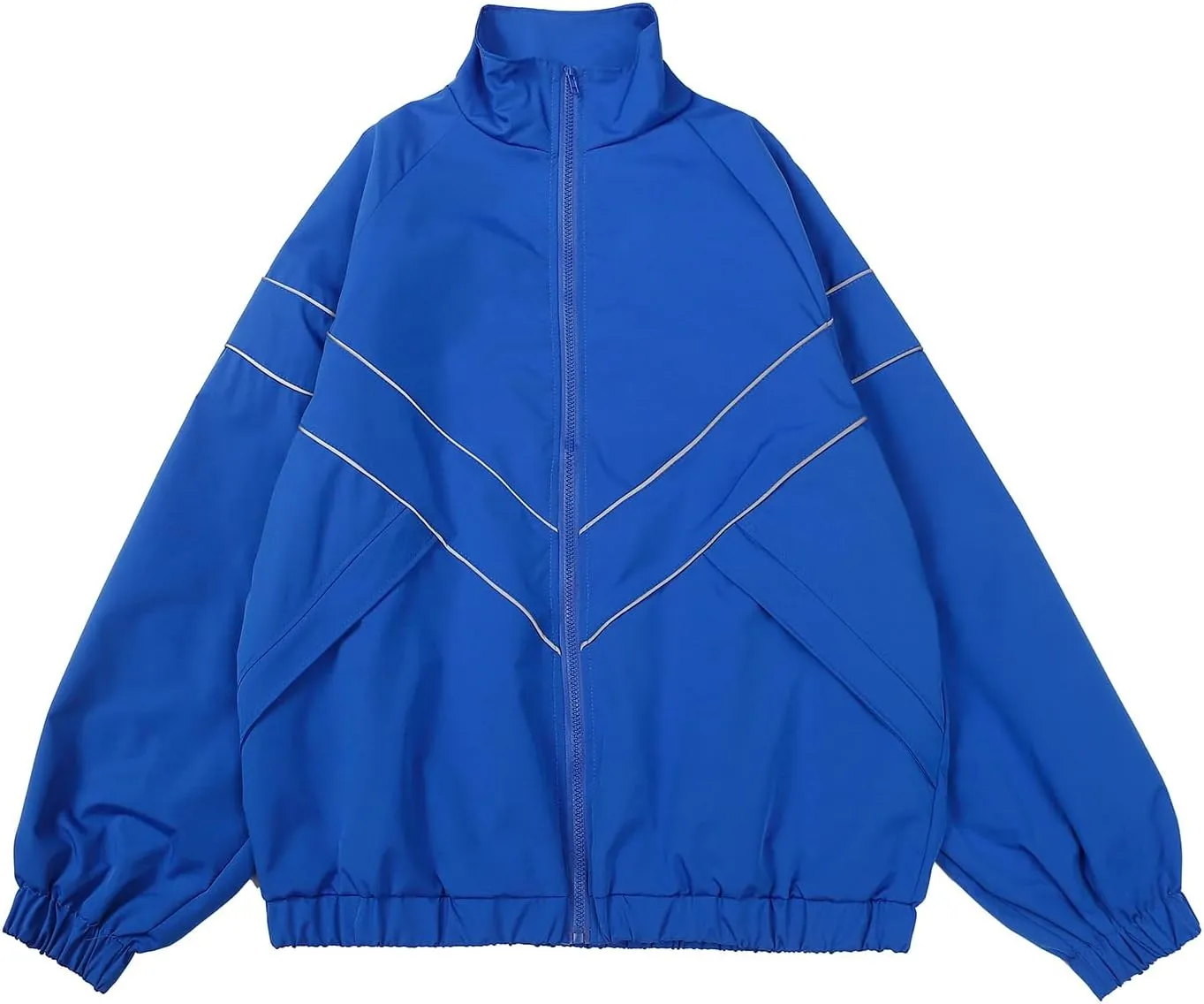 LZLRUN Y2k Vintage Jacket for Men and Women Zip Up Reflective Jacket Y2k Clothing Varsity Jacket Lightweigh Punk Jacket