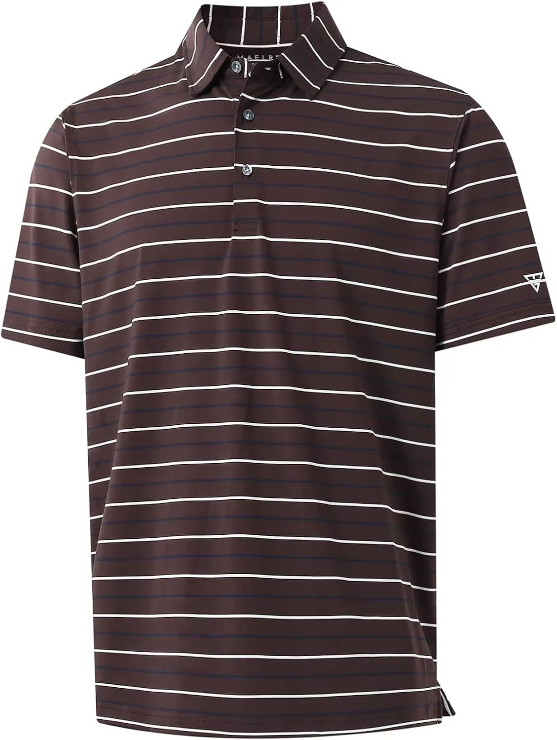 M MAELREG Golf Shirts for Men Short Sleeve Dry Fit Striped Performance Lightweight Moisture Wicking Collared Casual Golf Polo