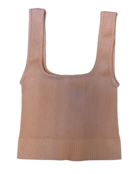 Malibu Sugar Girls Baby Pink Ribbed Sports Tank Top