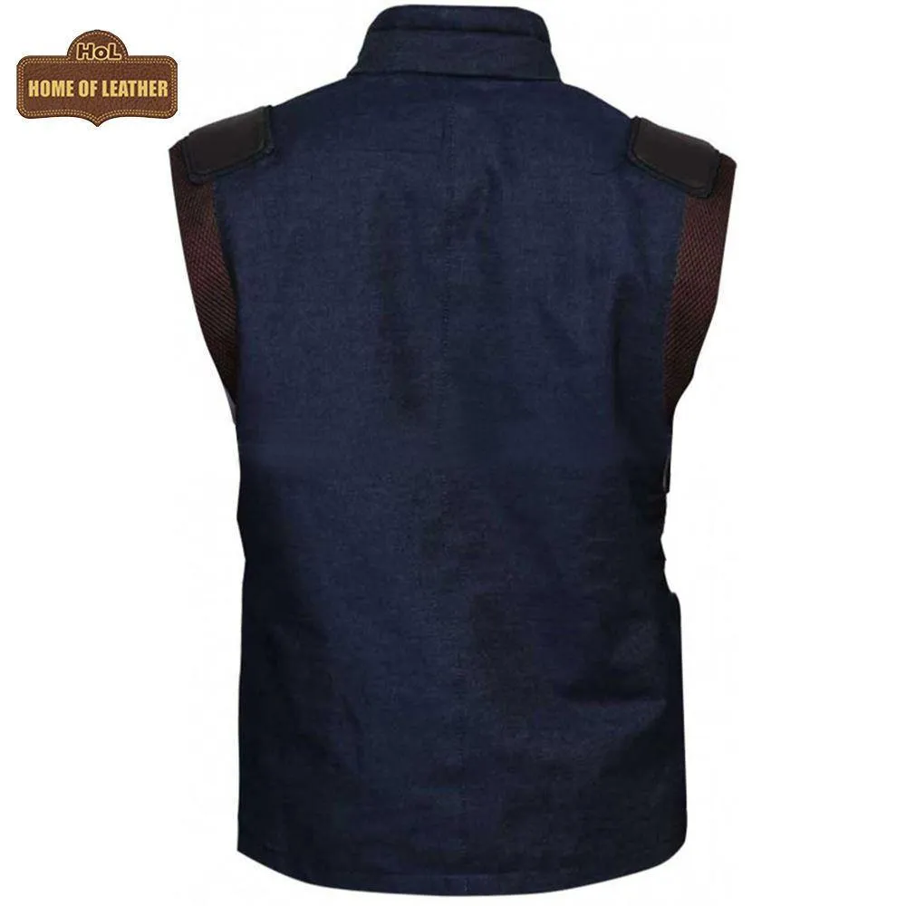 MDJ02 HoL Branded Denim Blue Vest for Men's