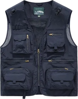 Men's Outdoor Fishing Work Safari Travel Photo Cargo Vest Outdoor Fishing Vest