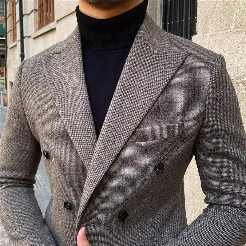 Men's Suit 2 Pieces Business Formal Casual Double Breasted Slim Fit Suits Party Wedding Dress Costume Male Suit