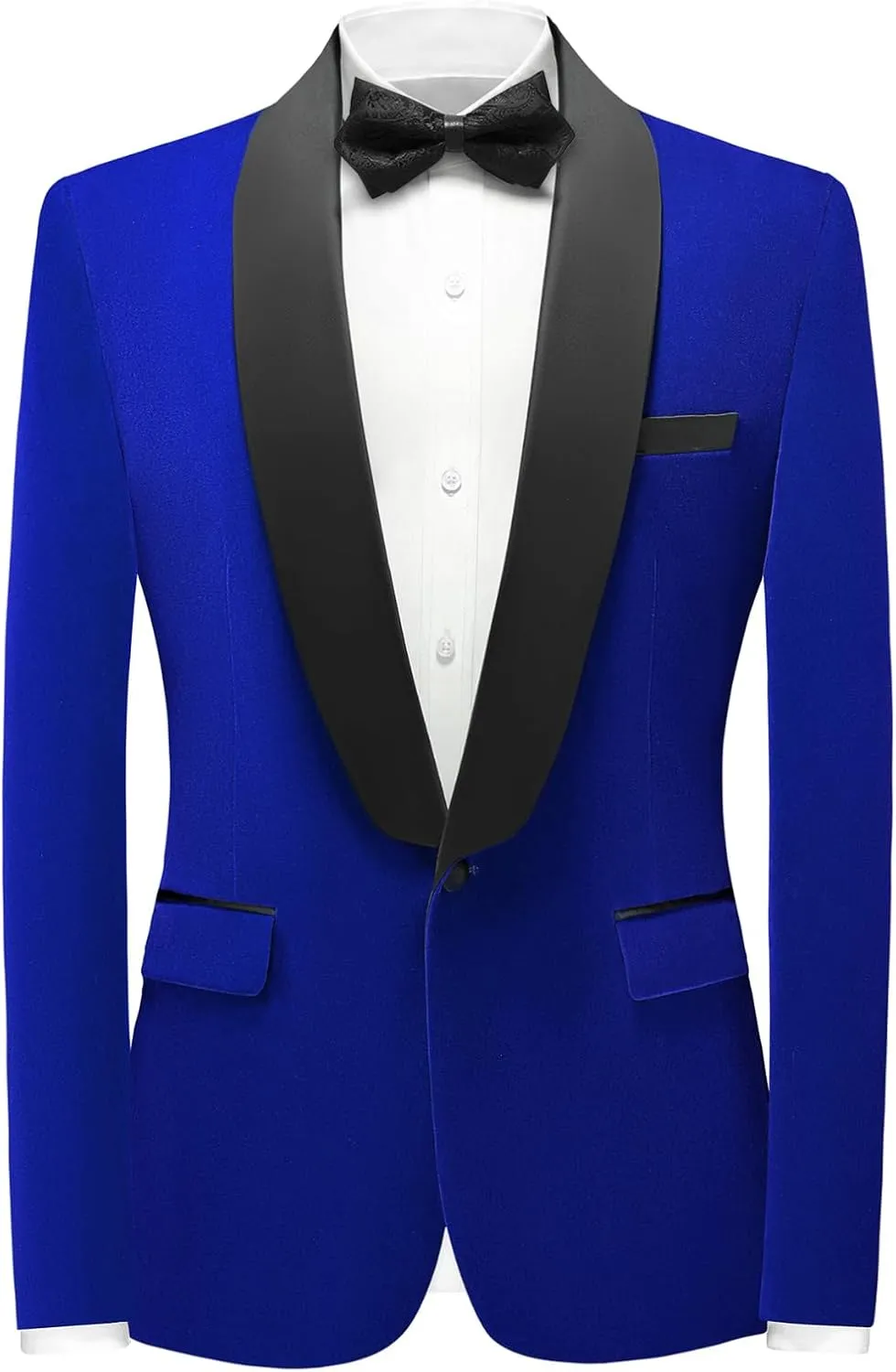 Mens Velvet Suits Slim Fit 2 Piece Tuxedo Suit for Men Solid One Button Shawl Lapel Blazer Jacket & Pants Set for Wedding