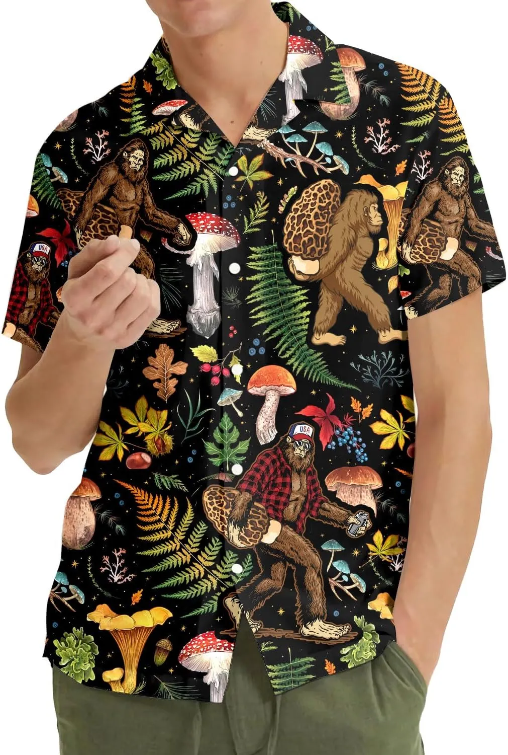 Mushroom Hawaiian Shirts for Men Women, Mushroom Shirt, Mushroom Button Down