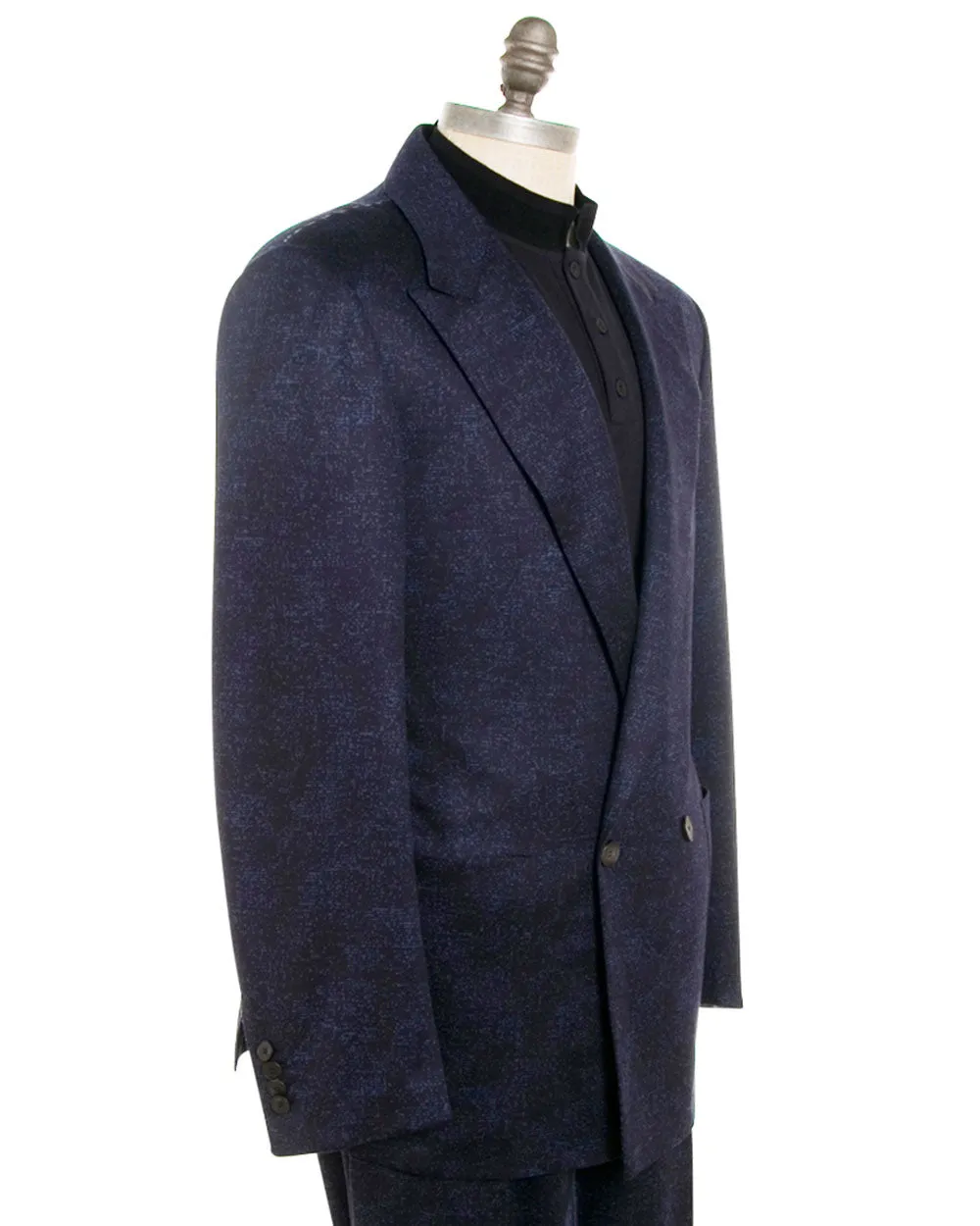 Navy Double Breasted Wool Suit