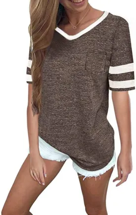OMSJ Womens Summer Tops Casual Short/Long Sleeve T-Shirts