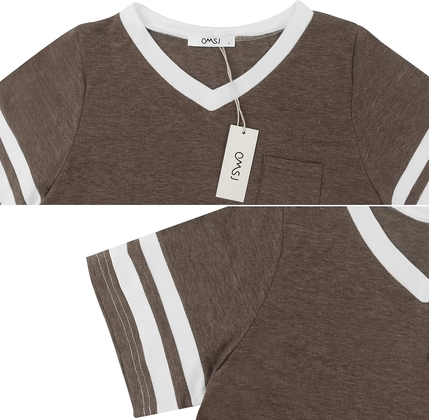 OMSJ Womens Summer Tops Casual Short/Long Sleeve T-Shirts
