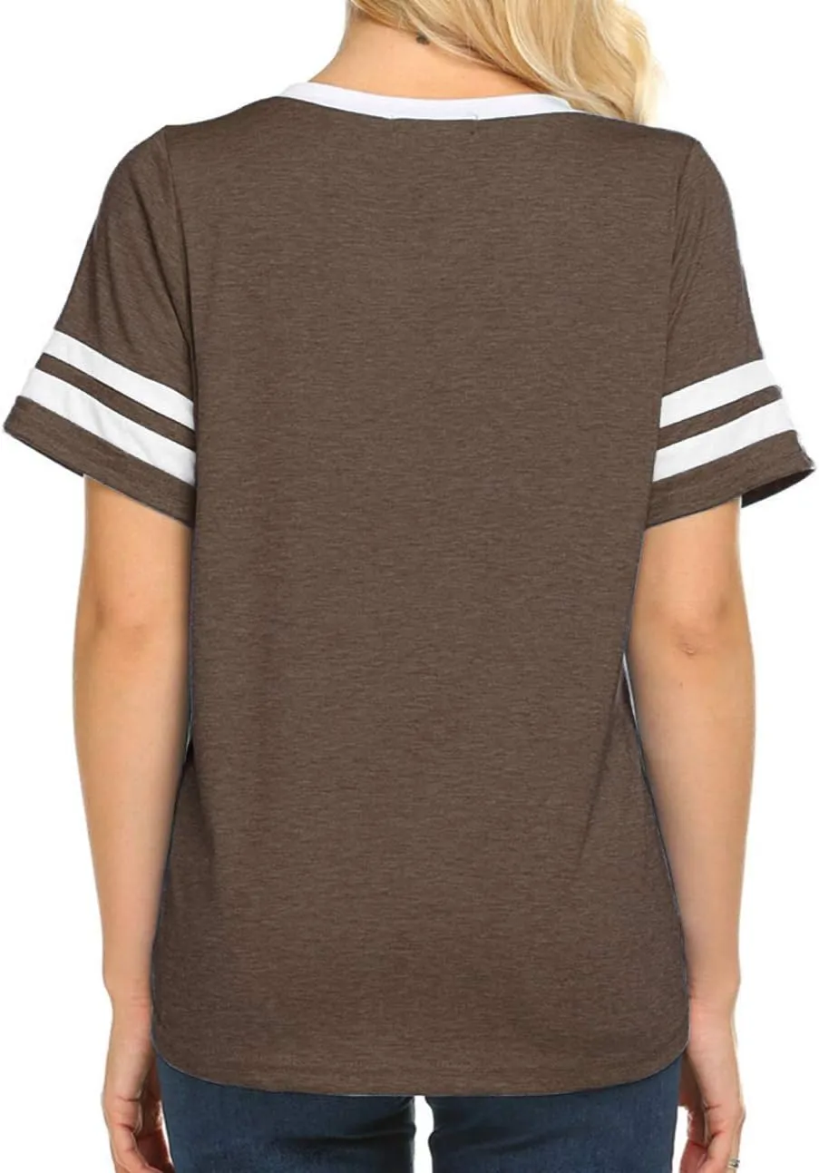 OMSJ Womens Summer Tops Casual Short/Long Sleeve T-Shirts