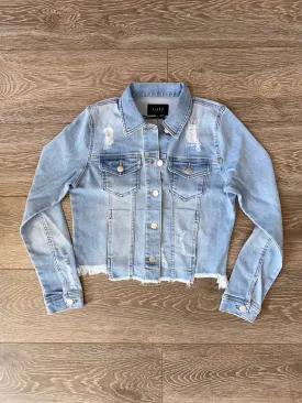 RISEN DISTRESSED VINTAGE FRAYED HEM JACKET