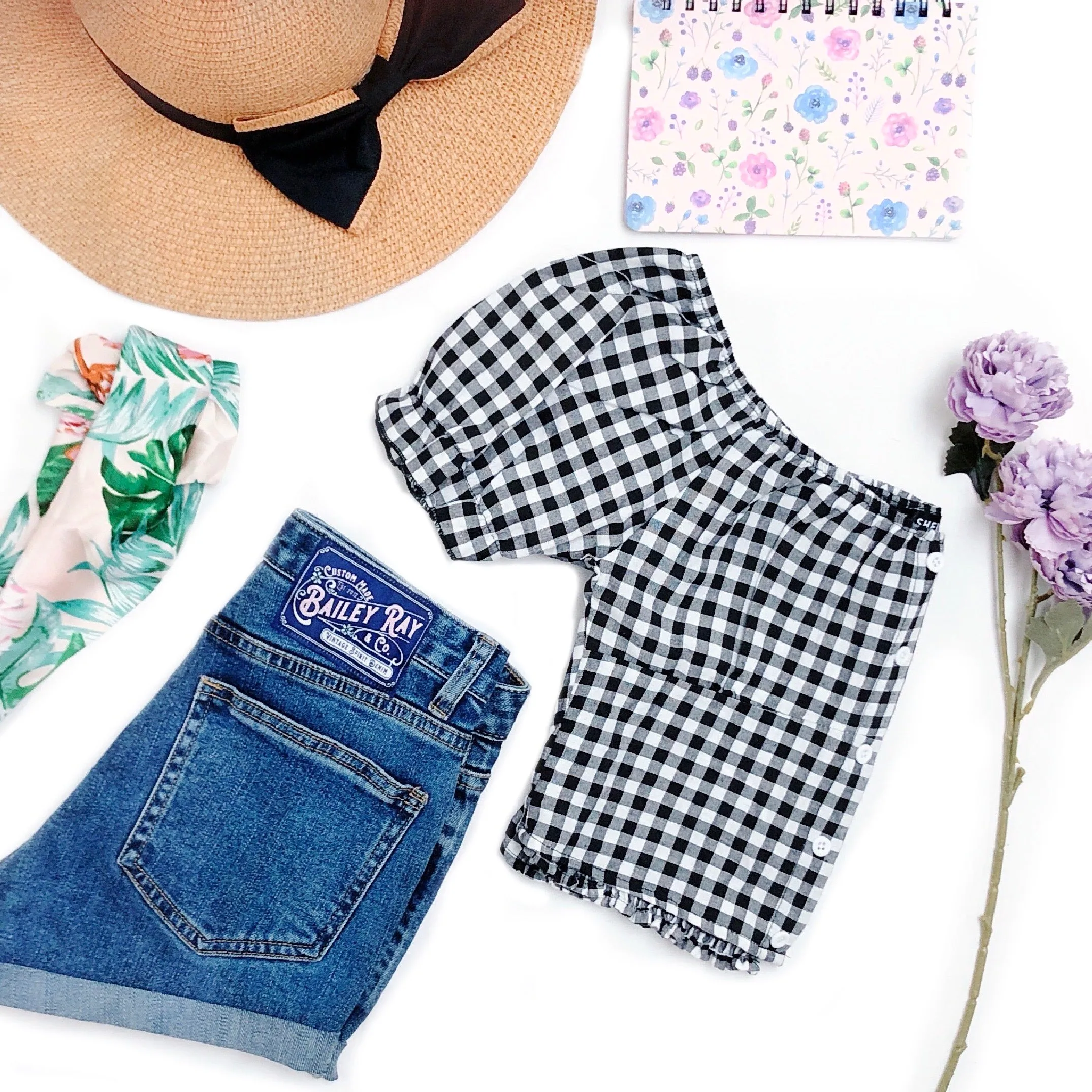 Stretch High Waisted Denim Shorts  - The Sadie