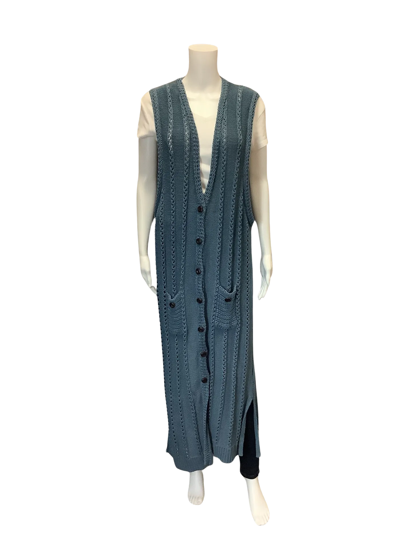 Sundance Women's Sweater Vest Blue Maxi Size: XL