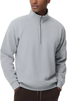 THE GYM PEOPLE Men's Half Zip Fleece Pullover Sweatshirts Midweight Mock Neck Workout Sweat Tops