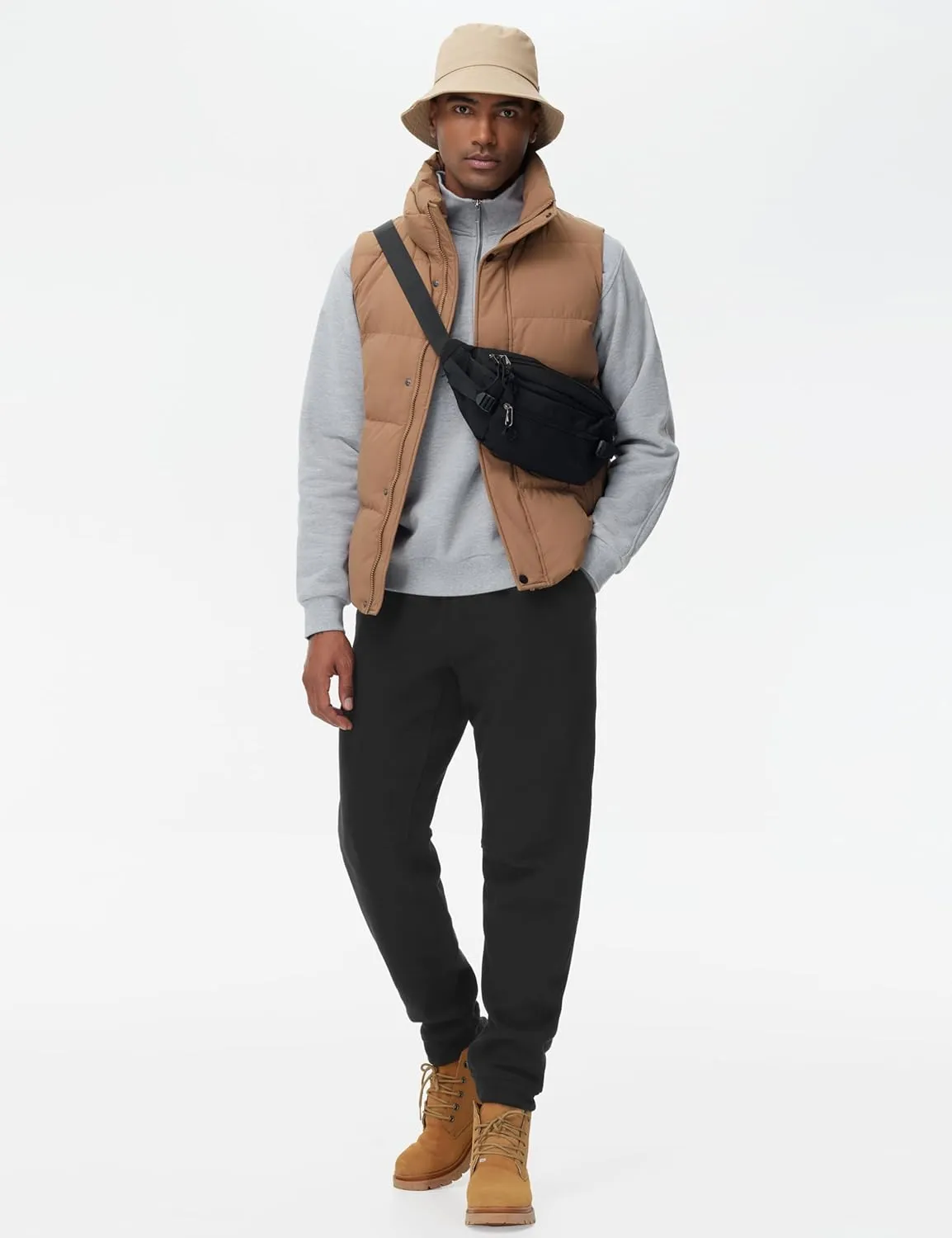THE GYM PEOPLE Men's Half Zip Fleece Pullover Sweatshirts Midweight Mock Neck Workout Sweat Tops